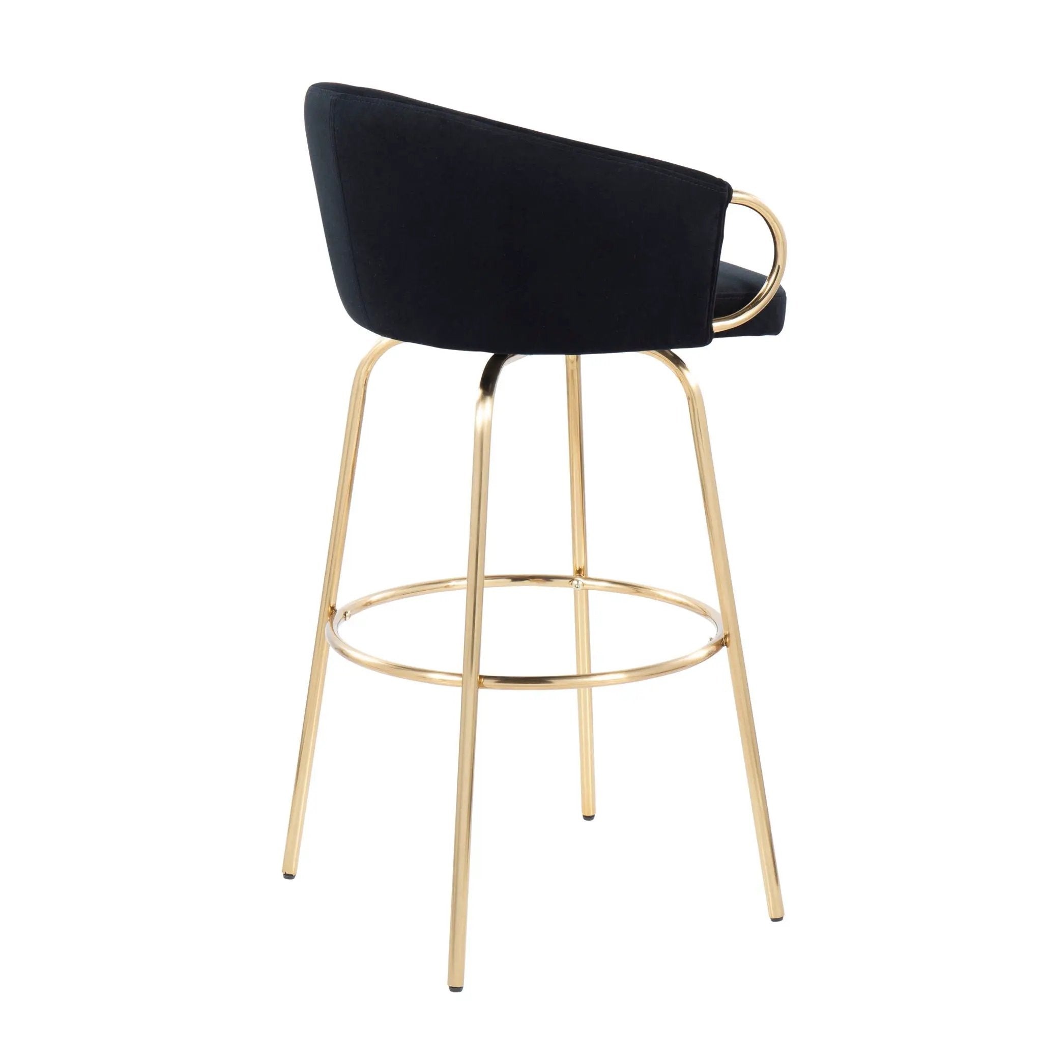 Claire - Contemporary / Glam Fixed Height Bar Stool (Set of 2) Round Footrest (Set of 2) by HouseOfZazla