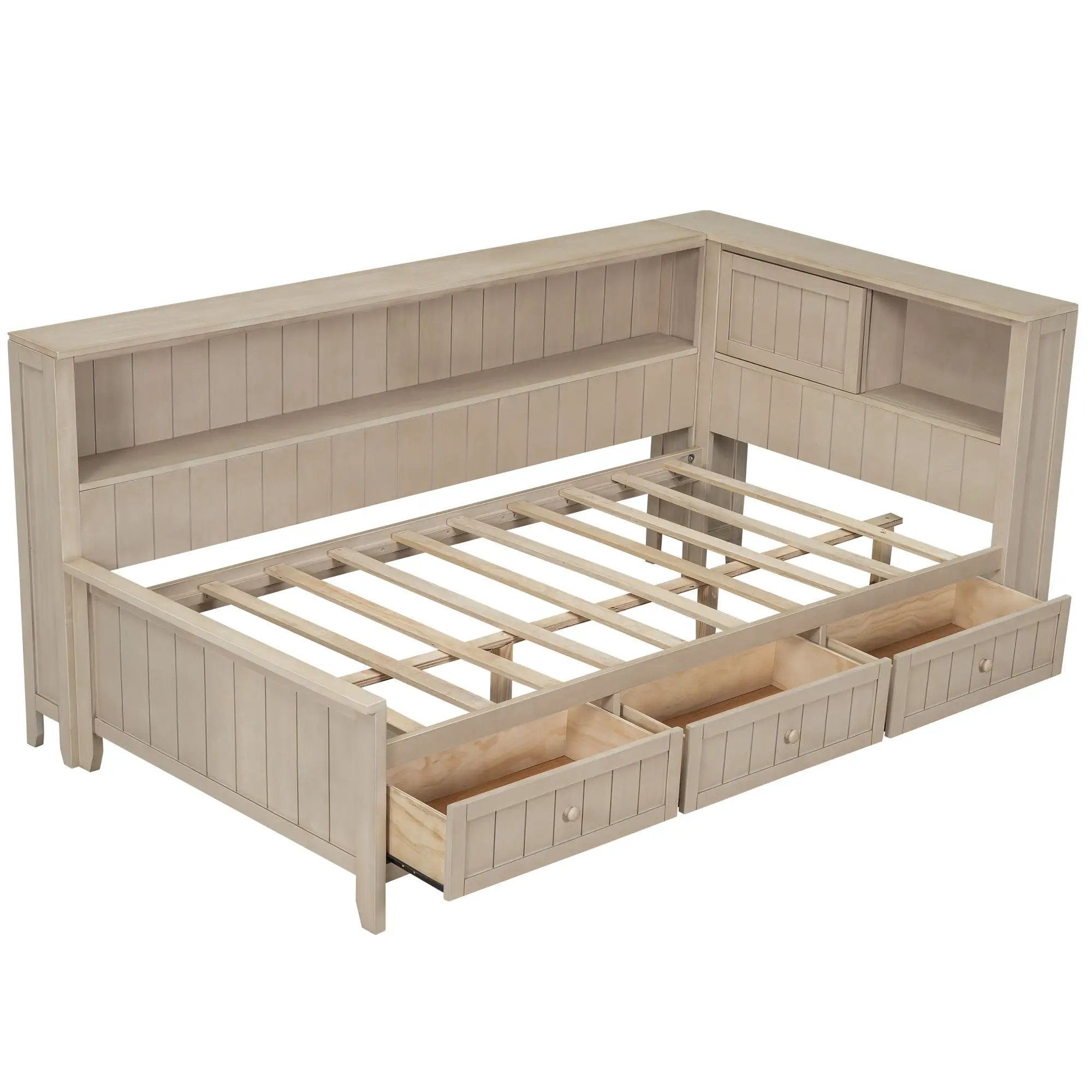 Daybed With Storage Shelves And 3 Drawers by Unique Piece Furniture