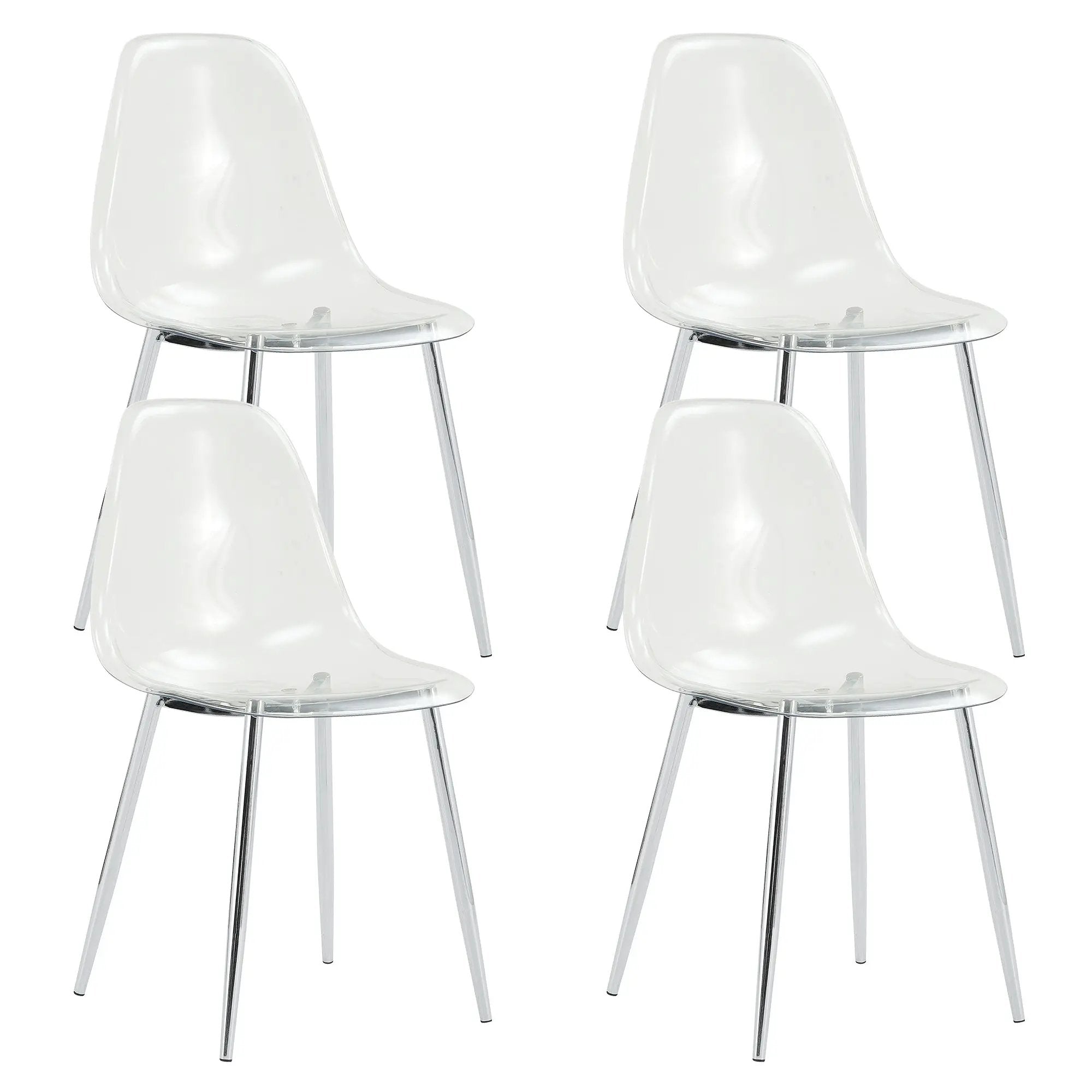 Modern Minimalist Transparent Dining Chair - 6-Piece Set by HouseOfZazla