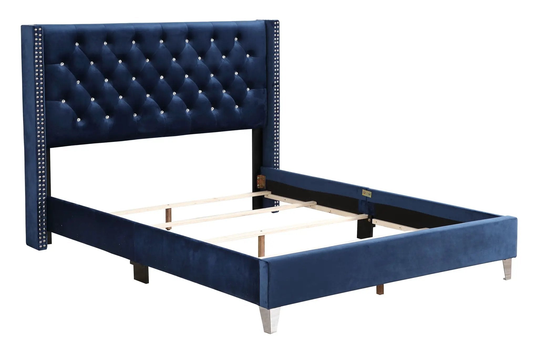 Upholstered Nailhead Trim Chic Bed by Unique Piece Furniture