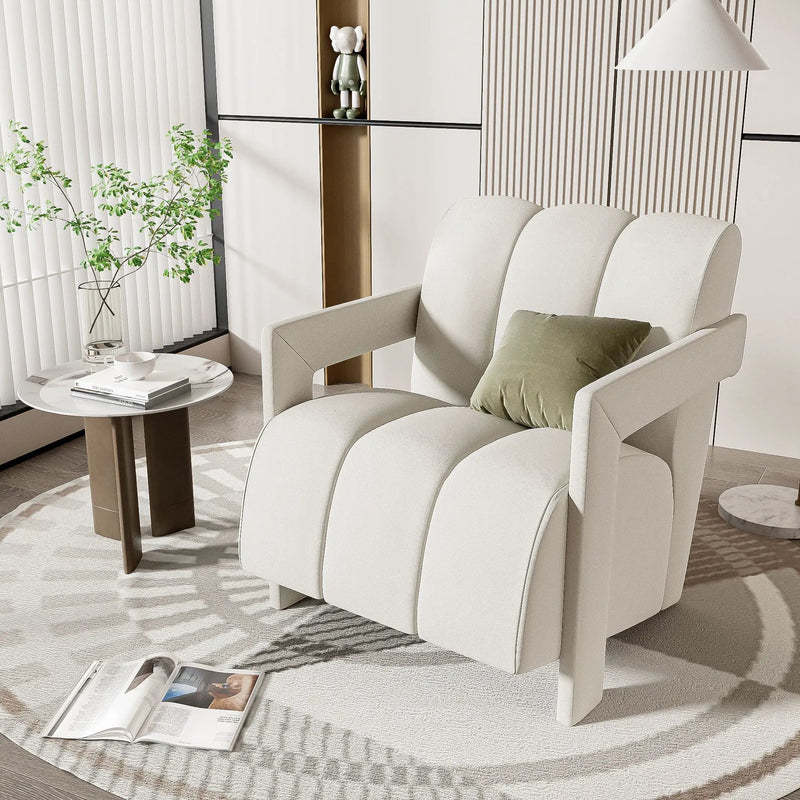 Modern Minimalist Leisure Armchair With L Shaped Armrests by HouseOfZazla