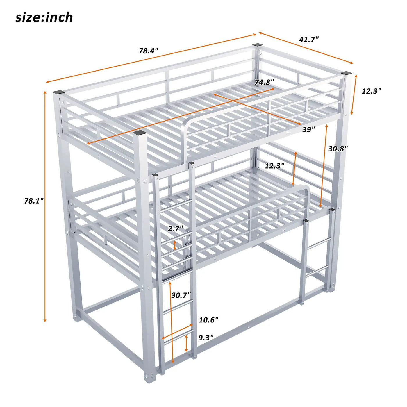 Triple Bunk Bed With Sturdy Construction And Space Saving Design by HouseOfZazla
