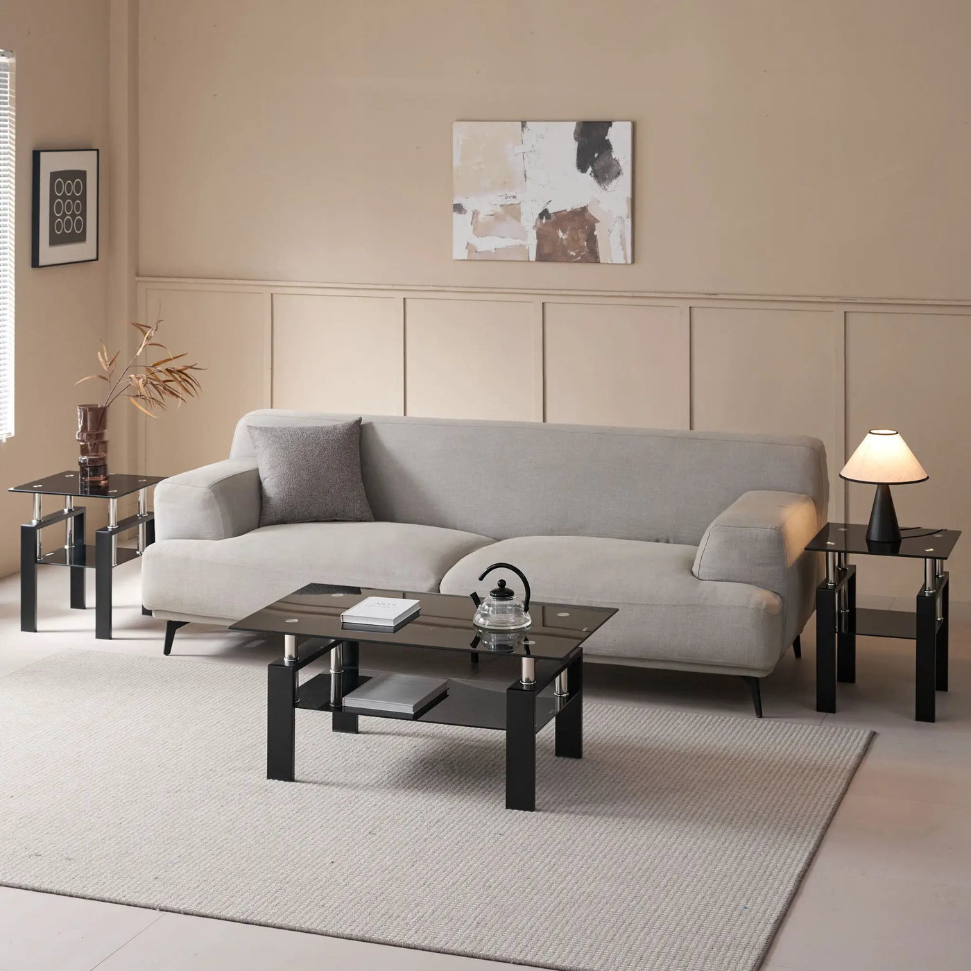 Tempered Glass Table With Storage by Unique Piece Furniture