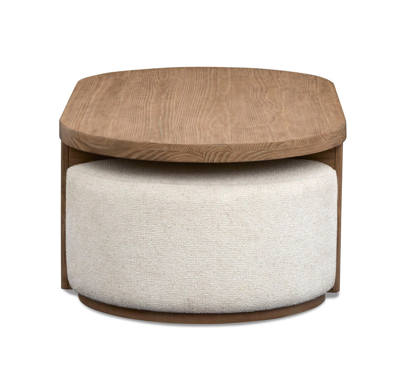 Hayden - Lift Top Storage Cocktail Table With Casters And Two Upholstered Stools - Golden Oat, photo 6 of 7