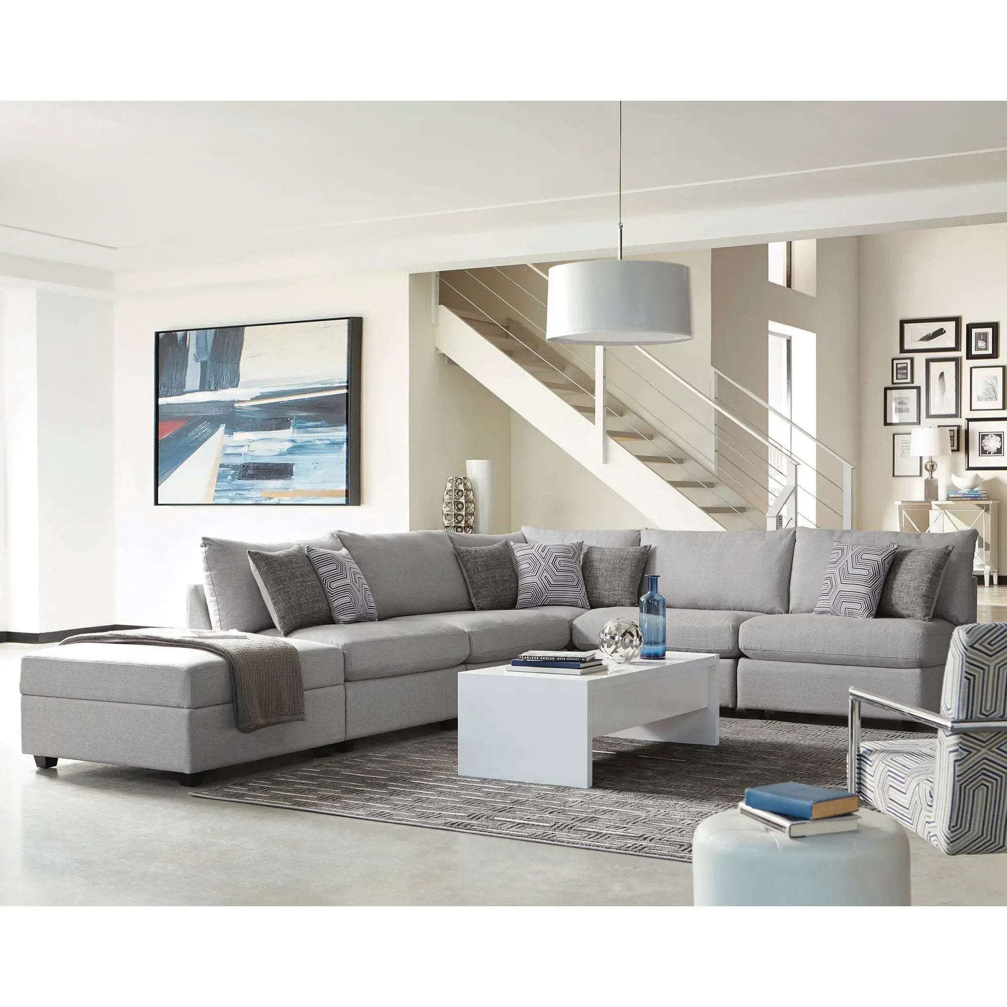 Austin - Square Upholstered Ottoman - Gray by HouseOfZazla