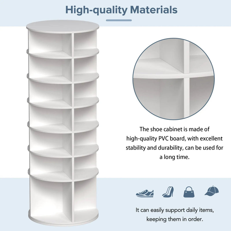 Rotating Shoe Rack Tower - 7-Tier Spinning Shoe Organizer by HouseOfZazla