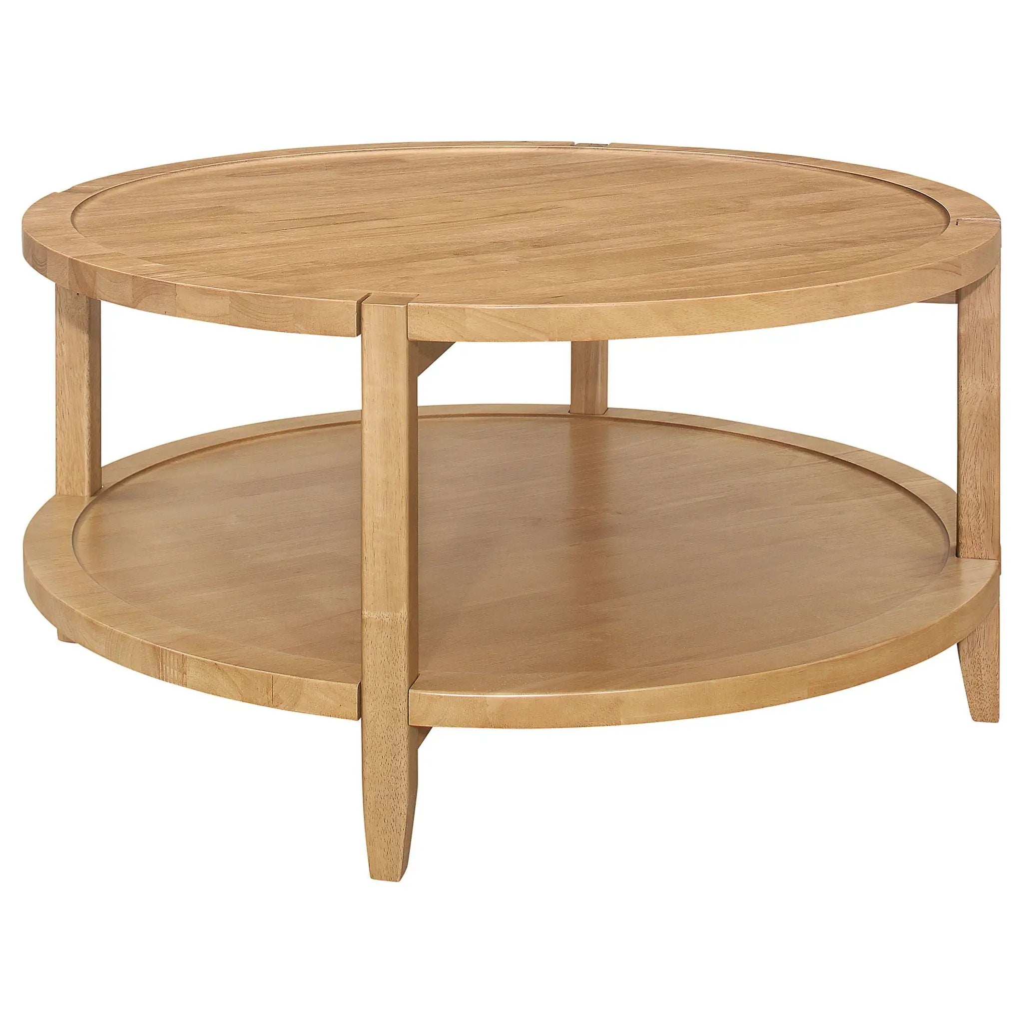 Camillo Round Solid Wood Coffee Table Maple Brown by Unique Piece Furniture