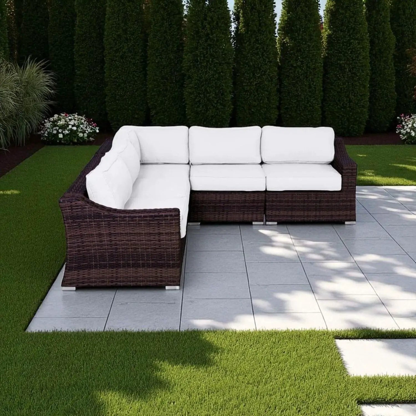 Outdoor Wicker Sofa Seating Group With Cushions by HouseOfZazla