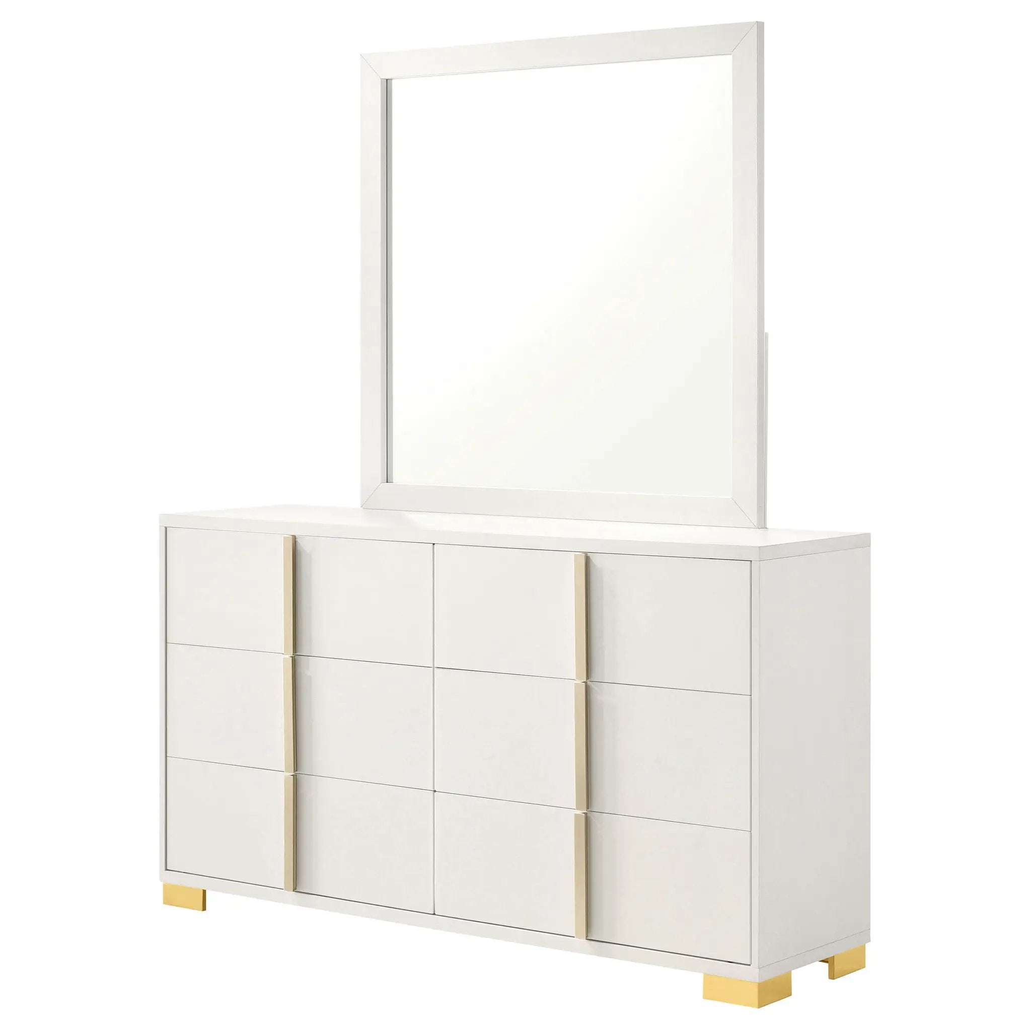 Marceline 6-drawer Dresser with Mirror White by Unique Piece Furniture