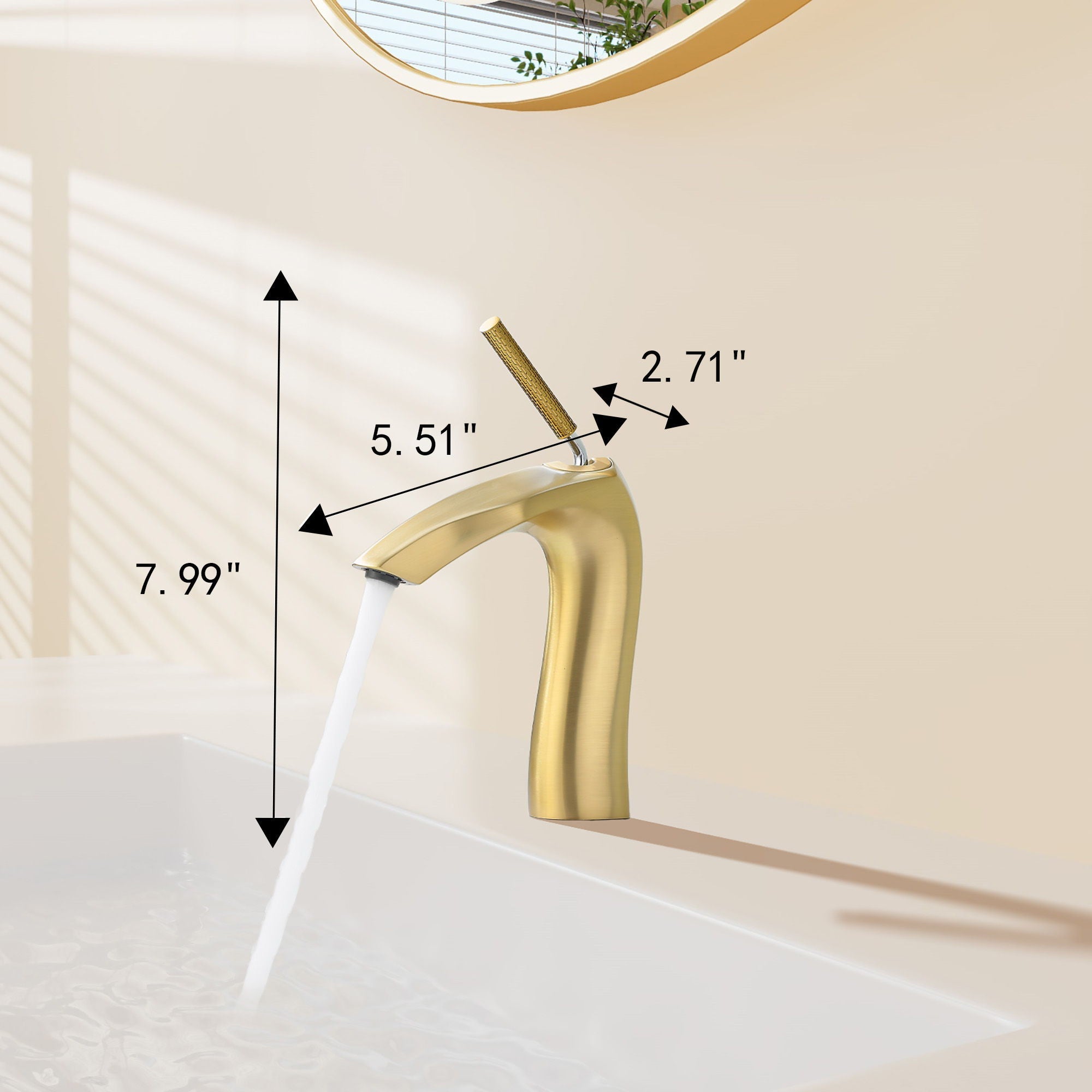 Contemporary Single Handle Lavatory Basin Sink Faucet Brass by HouseOfZazla