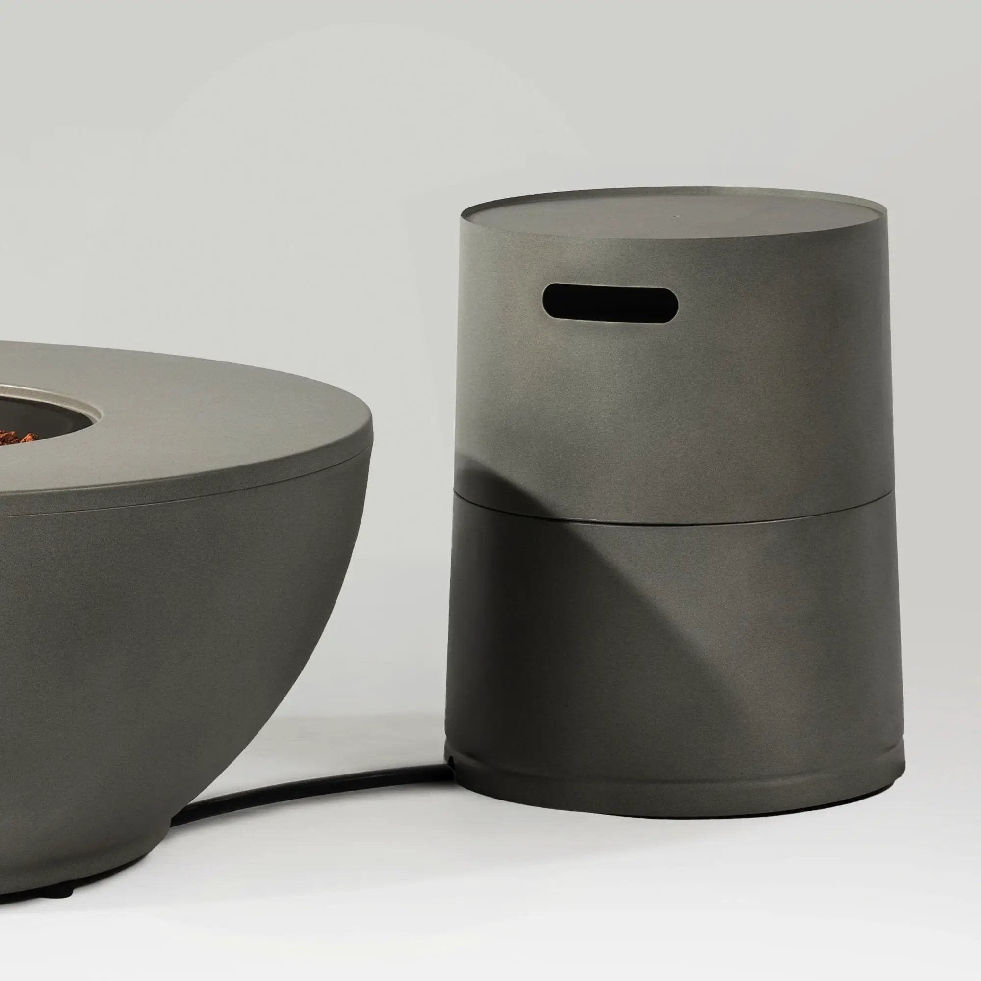 Propane Tank Cover Round Tank Holder Hide Away Side Table - Gray by HouseOfZazla