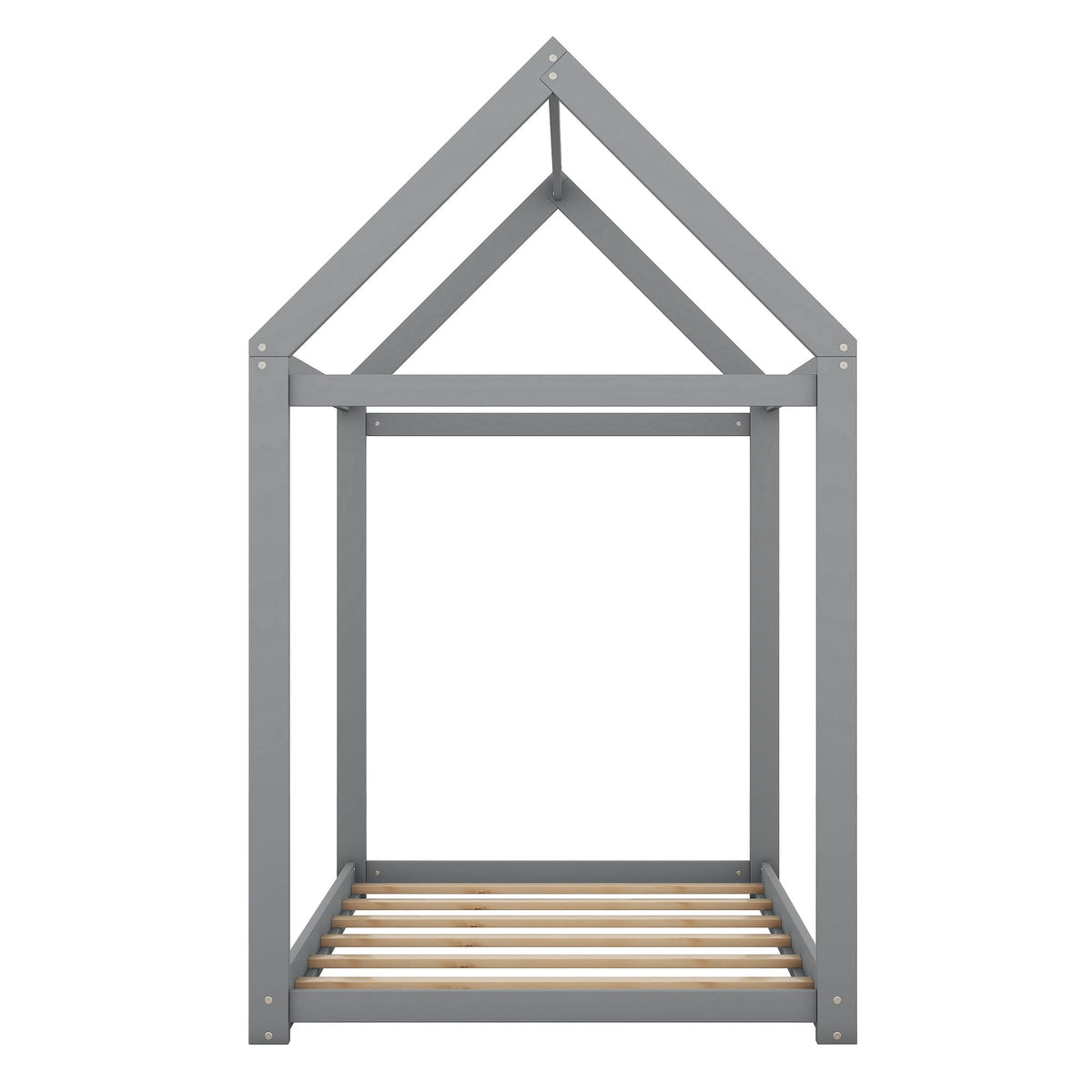 Wooden House Shaped Platform Bed with Low Profile - Twin Size, photo 3 of 27