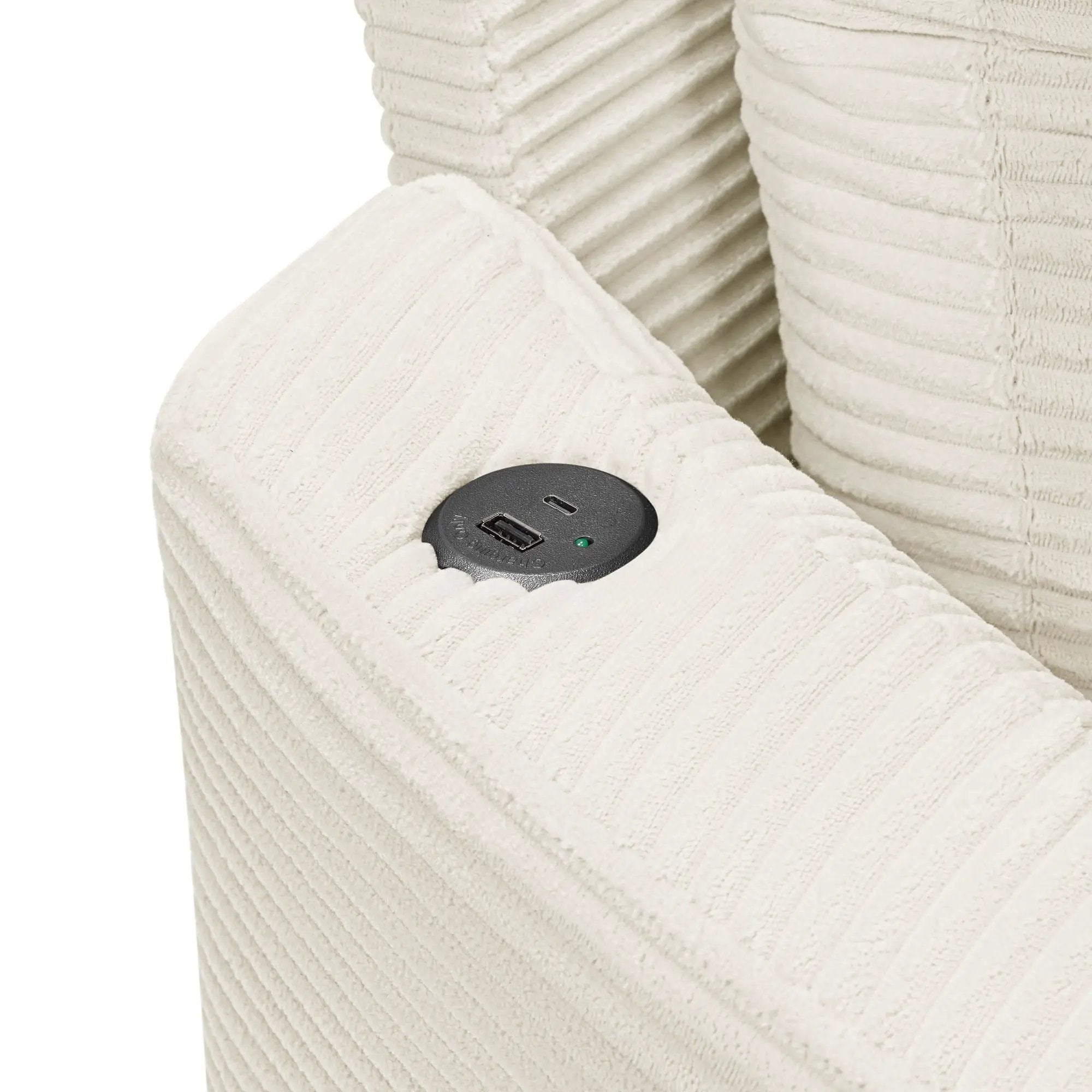 Oversized Double Chaise Lounge Sofa With USB Ports