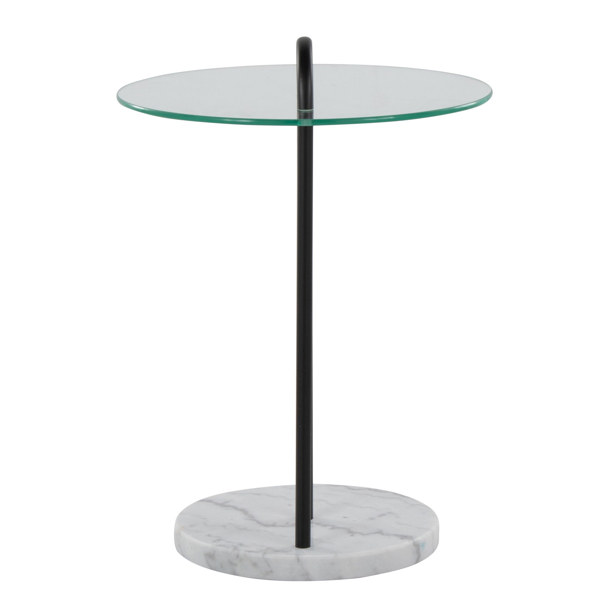 Claire - Contemporary / Glam Side Table - Black / Clear by Unique Piece Furniture