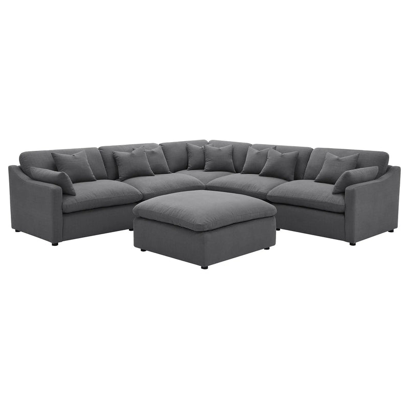 Hobson 6-piece Upholstered Modular Sectional Sofa Charcoal by Unique Piece Furniture