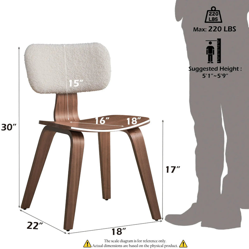 Casson - Boucle 7 Walnut Side Chair (Set of 2) - White / Walnut by Unique Piece Furniture