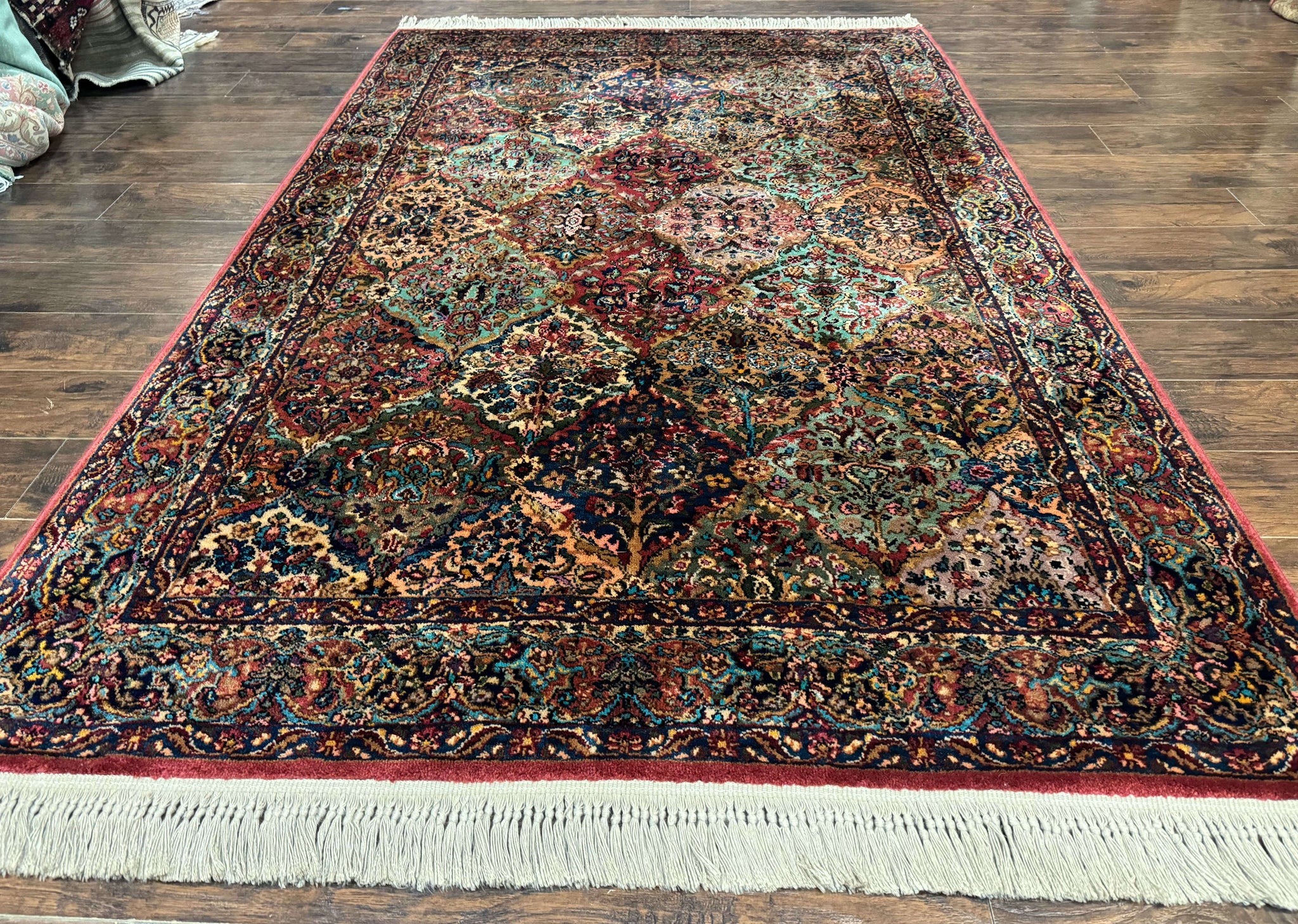 5.9 x 9 Karastan Rug Multicolor Panel Kirman #717, Original 700 Series, Wool by Jewel Rugs