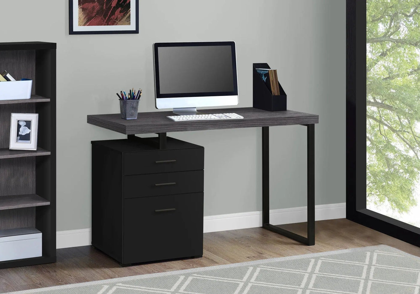 Computer Desk For Home Office, Left or Right Setup with Storage Drawers by HouseOfZazla