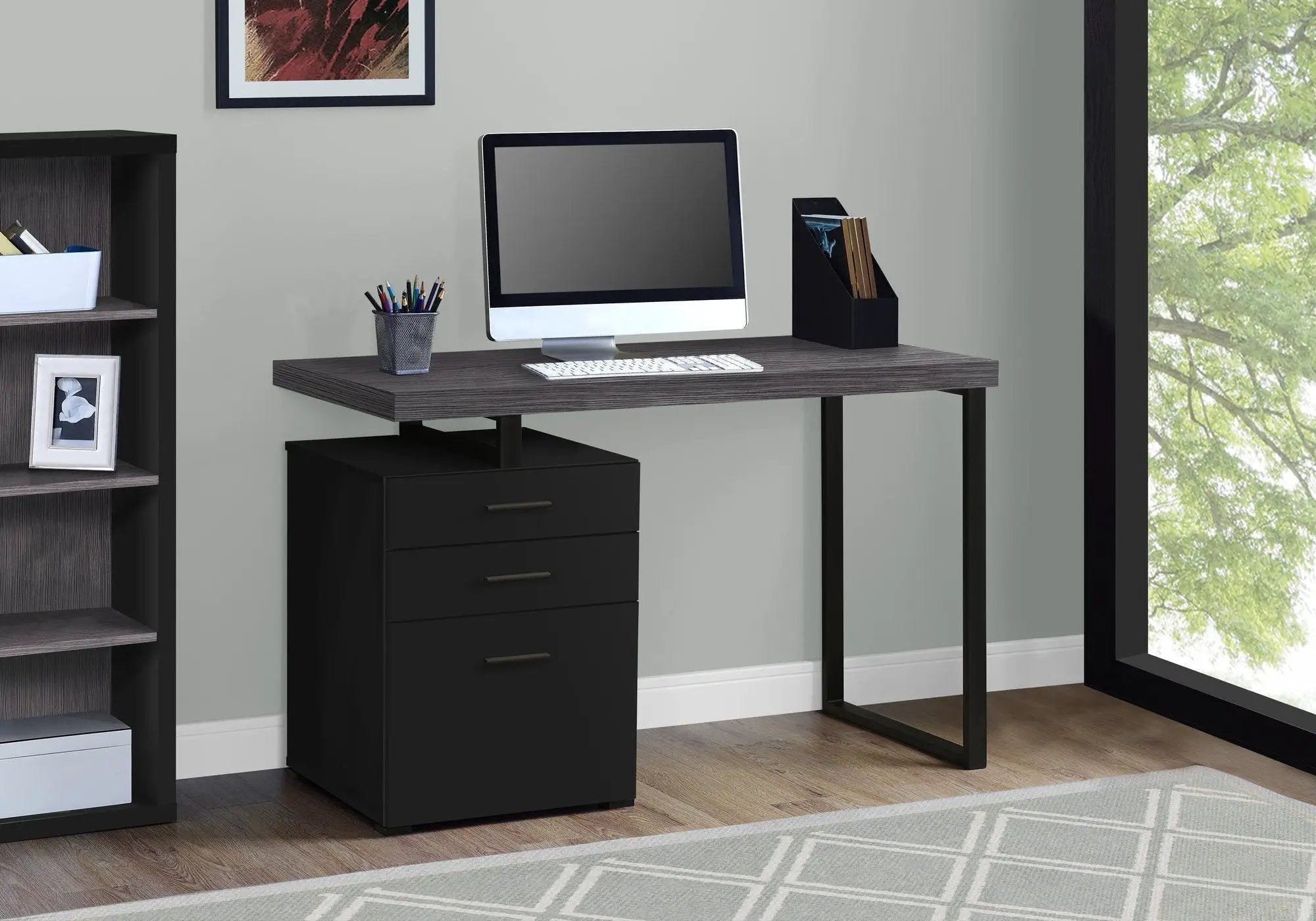 Computer Desk For Home Office, Left or Right Setup with Storage Drawers by HouseOfZazla
