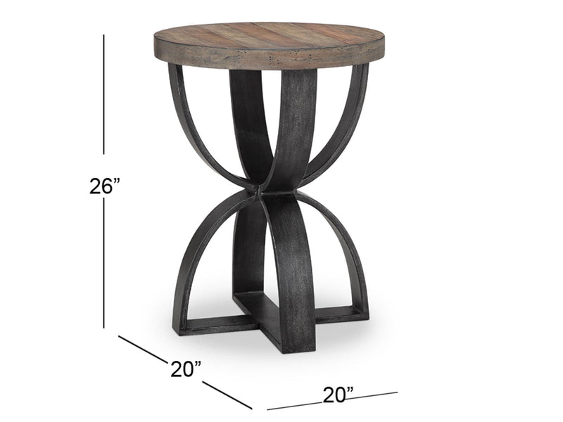 Bowden - Round Accent Table - Rustic Honey, photo 4 of 4