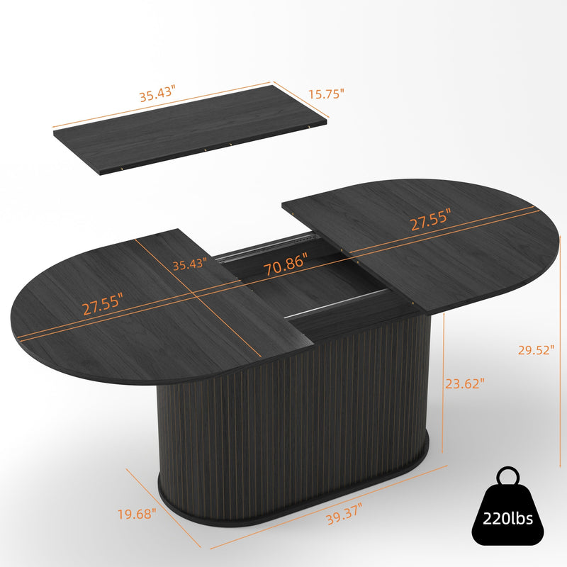 55.11'-70.86' Extendable Dining Table with Striped Legs by HouseOfZazla