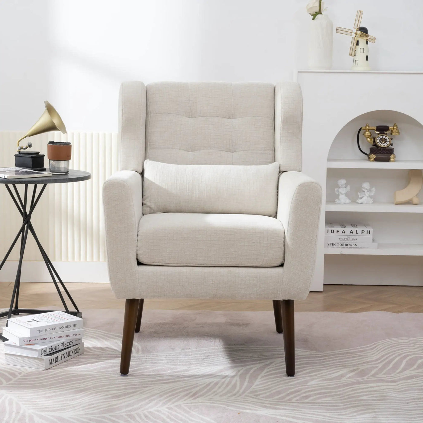 Modern Accent Chair Upholstered Foam Filled Living Room Chairs Comfy Reading Chair Mid-Century Modern Chair With Fabric Lounge Arm Chairs Armchair For Living Room Bedroom by HouseOfZazla