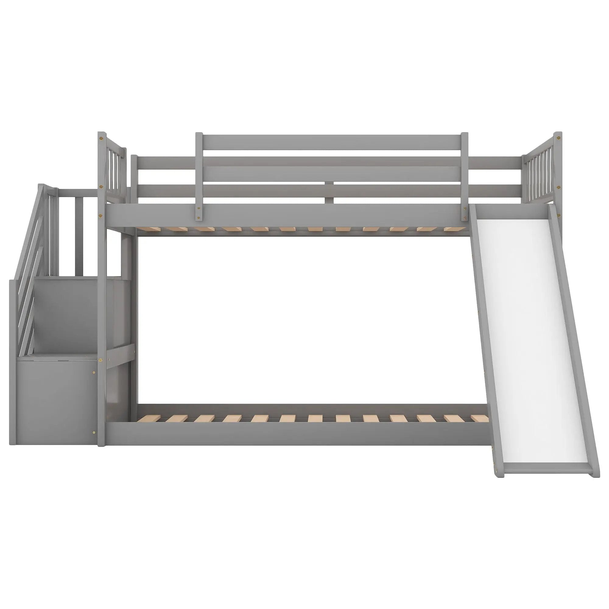 Bunk Bed With Convertible Slide And Stairway by Unique Piece Furniture