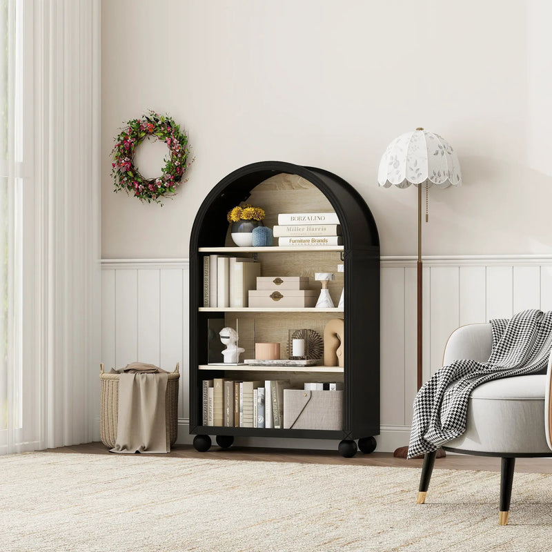 Arched 4-Tier Storage Cabinet with Carved Edges by HouseOfZazla