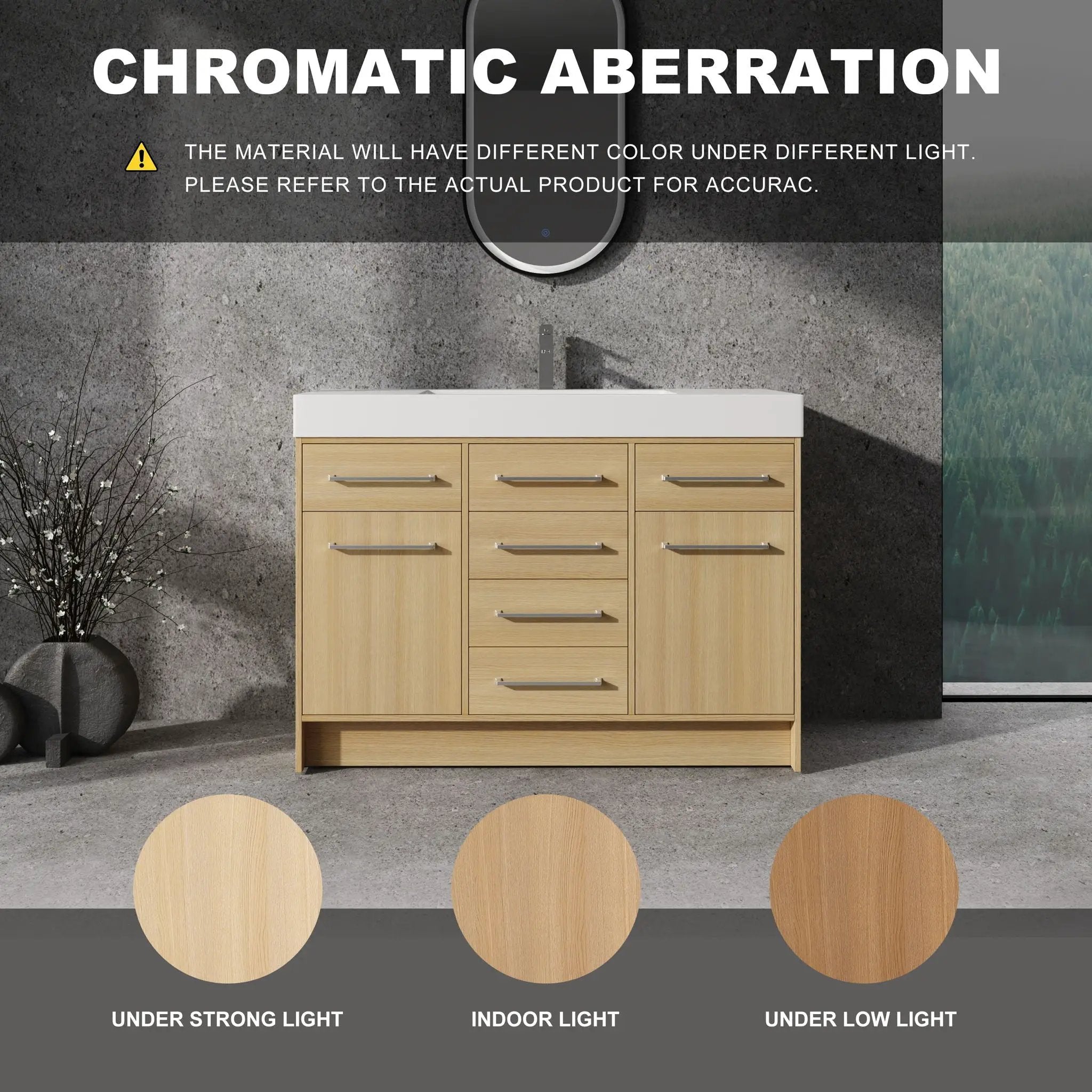 Freestanding Bathroom Vanity With Resin Sink, Soft-Closing Doors And Drawers by Unique Piece Furniture