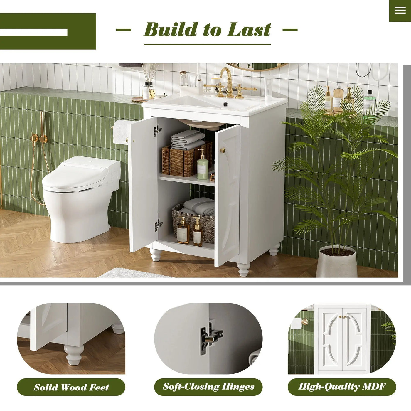 Bathroom Vanity With Ornate Elliptical Motif, Soft Close Hinges by HouseOfZazla