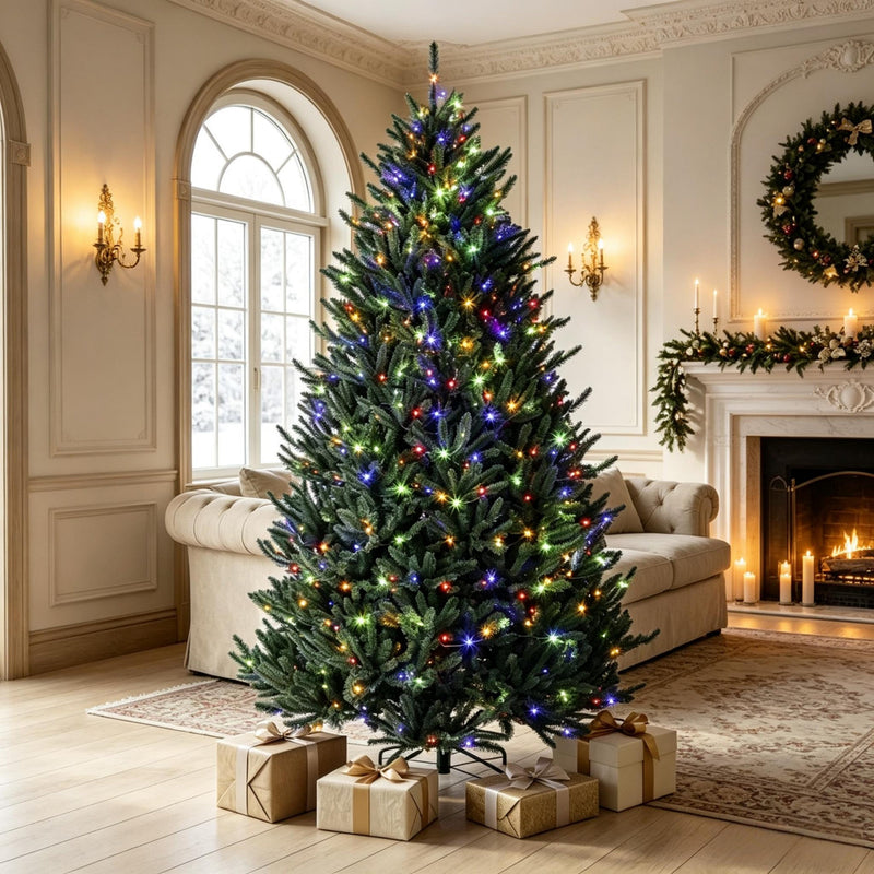 Prelit Colorado Christmas Tree with Built-In Lights - Green