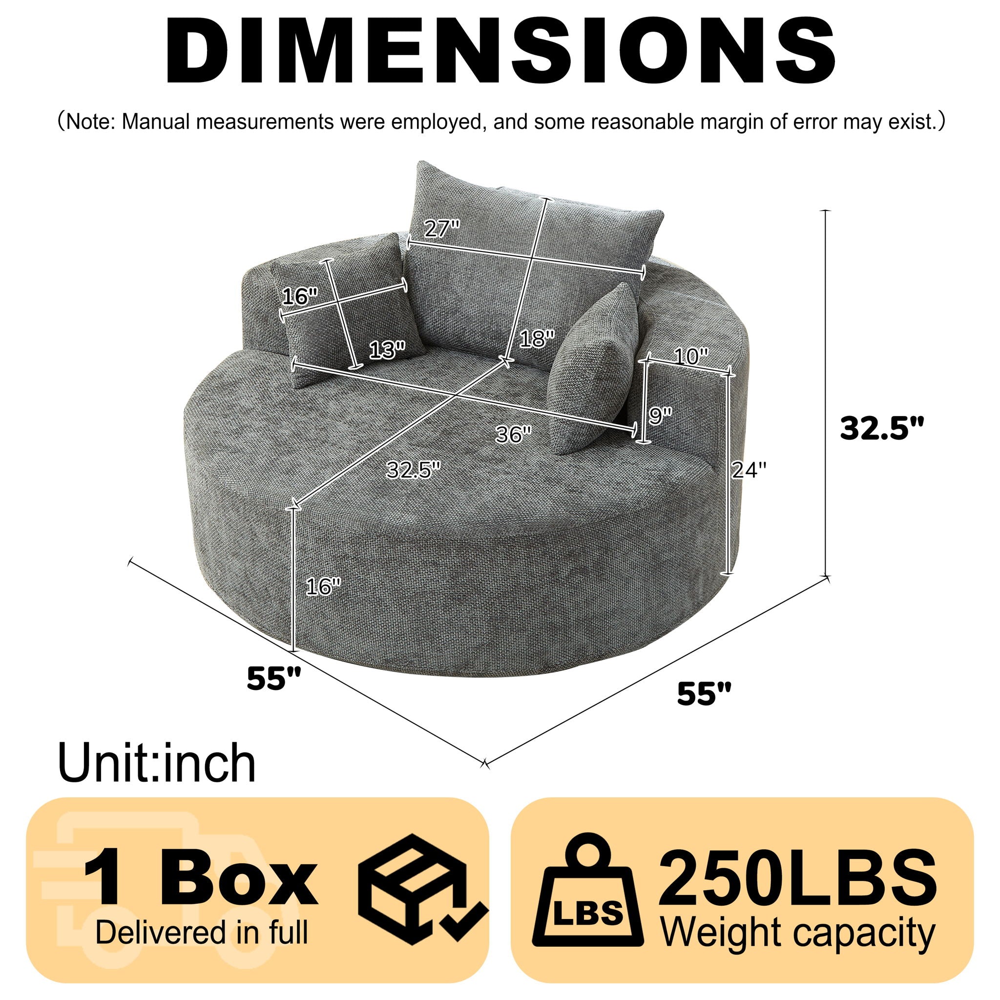 Single Sofa, Sleeper Chair For Living Room - Gray by HouseOfZazla