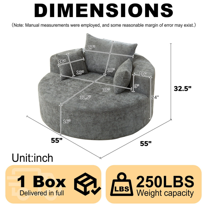 Single Sofa, Sleeper Chair For Living Room - Gray by HouseOfZazla