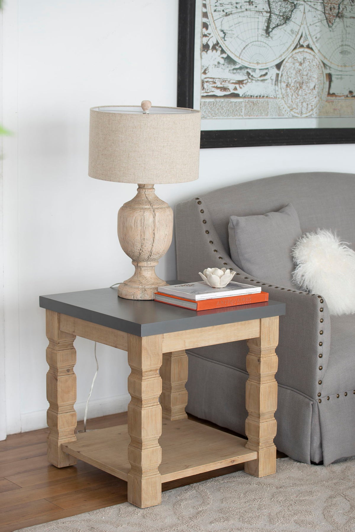 Rustic and Modern Console Table with Fir Wood & Veneer - Light Brown, photo 3 of 12