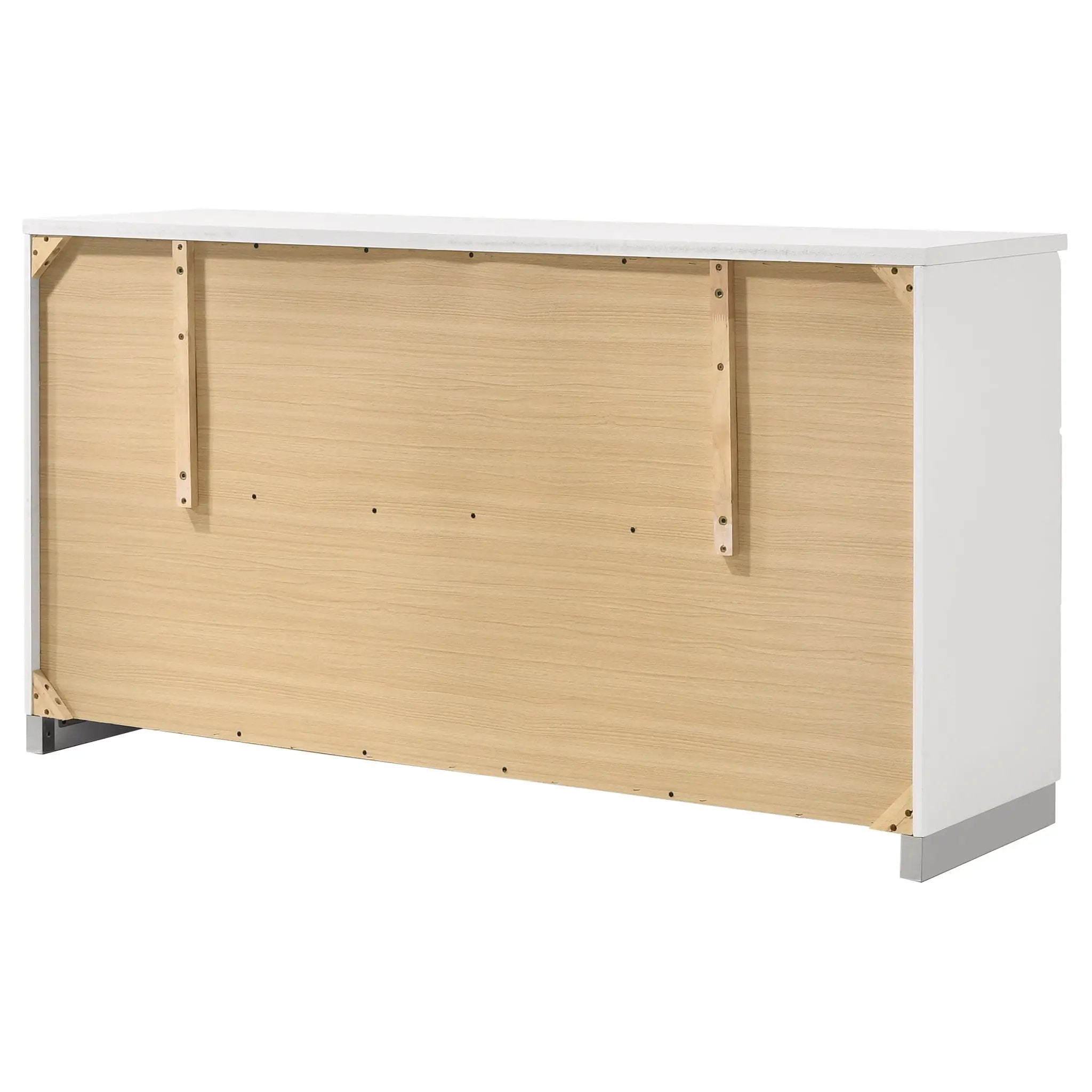 Dulcey - 6 Drawer Dresser With Accents, Bedroom Storage - Gloss White by HouseOfZazla