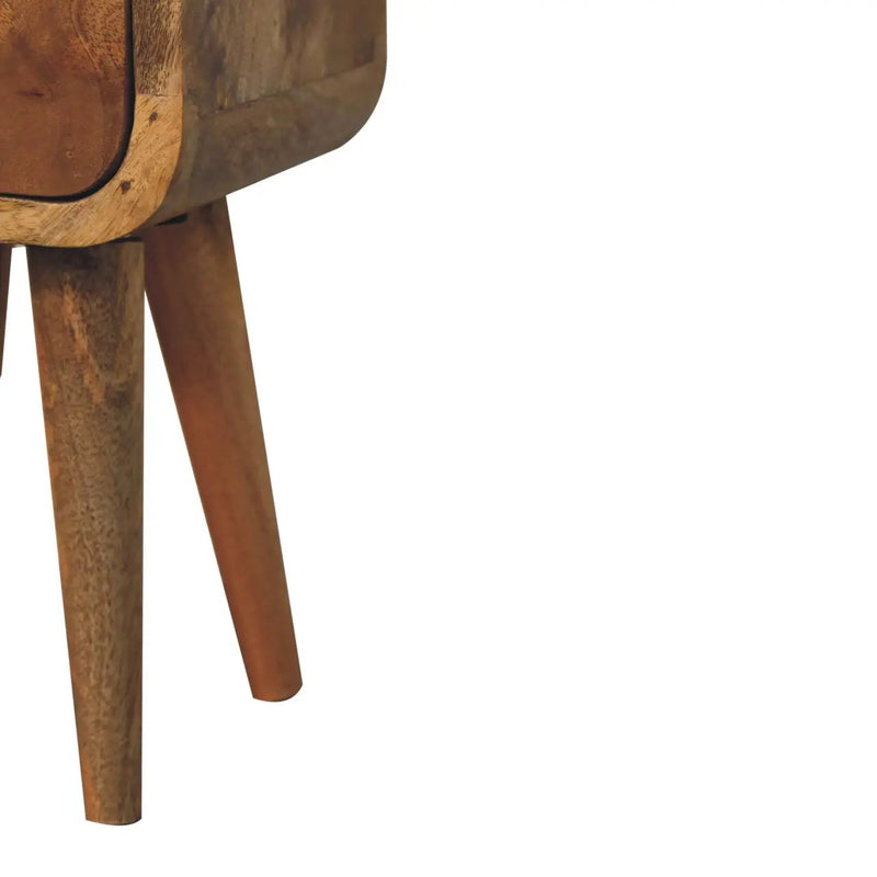 Solid Wood Extra Mini Curved Oak Bedside Table by HouseOfZazla