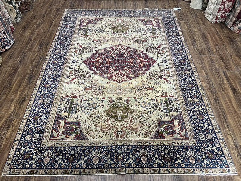 Rare Antique Indian Agra Rug, Early 20th Century Indian Carpet, Animal and Angel Motifs, Hunting Scene, Collectible Oriental Carpet, Wow by Jewel Rugs