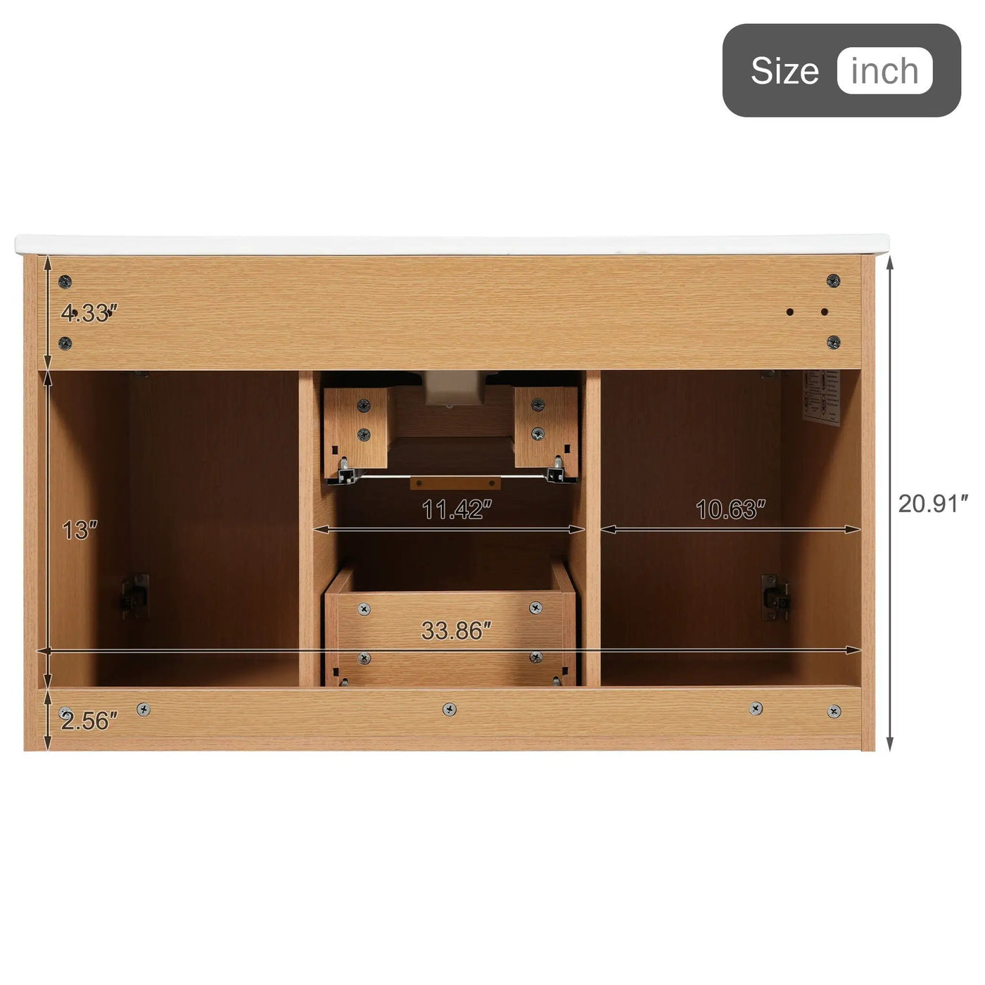 Modern Wall Mounted Bathroom Vanity, Soft Close Doors by HouseOfZazla