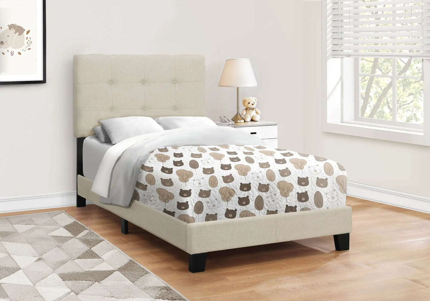 Transitional Upholstered Bed Frame by HouseOfZazla