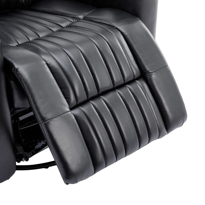 270° Power Swivel Recliner Home Theater Chair With Hidden Arm Storage, LED Light, Cup Holder, And Tray Table by HouseOfZazla