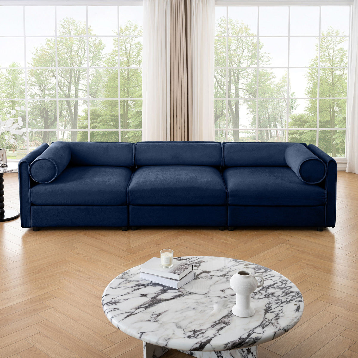 Stylish Sofa With Storage Seat And Cylindrical Backrest, photo 9 of 40