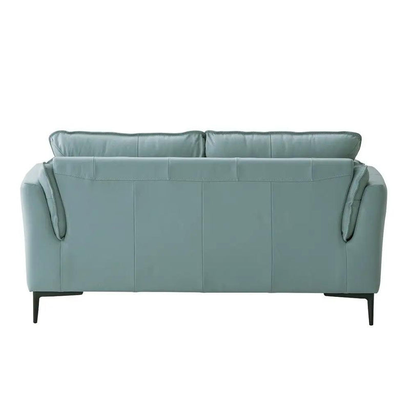 Mesut - Loveseat - Sage Green Top Grain Leather & Black by Unique Piece Furniture