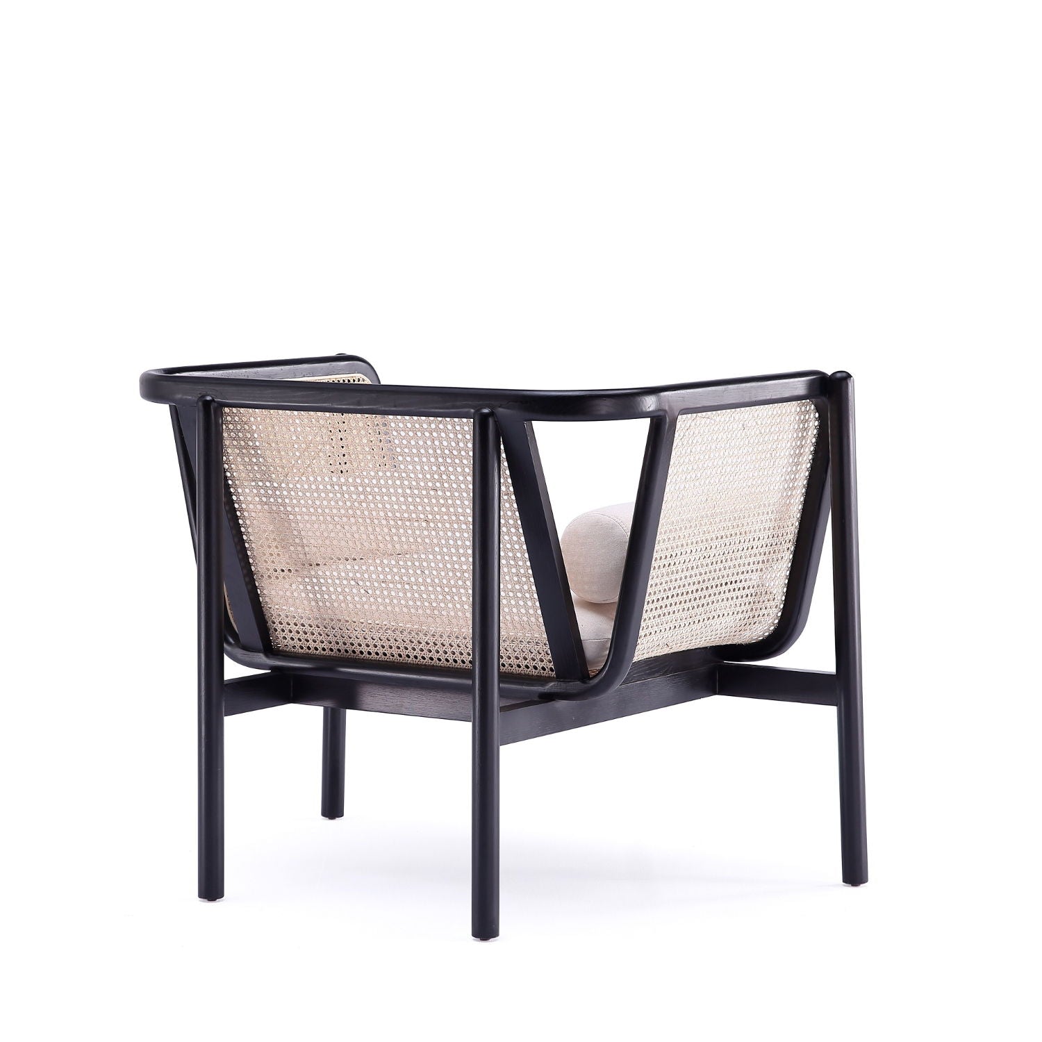 Versailles - Accent Armchair With Rattan Frame - Cream