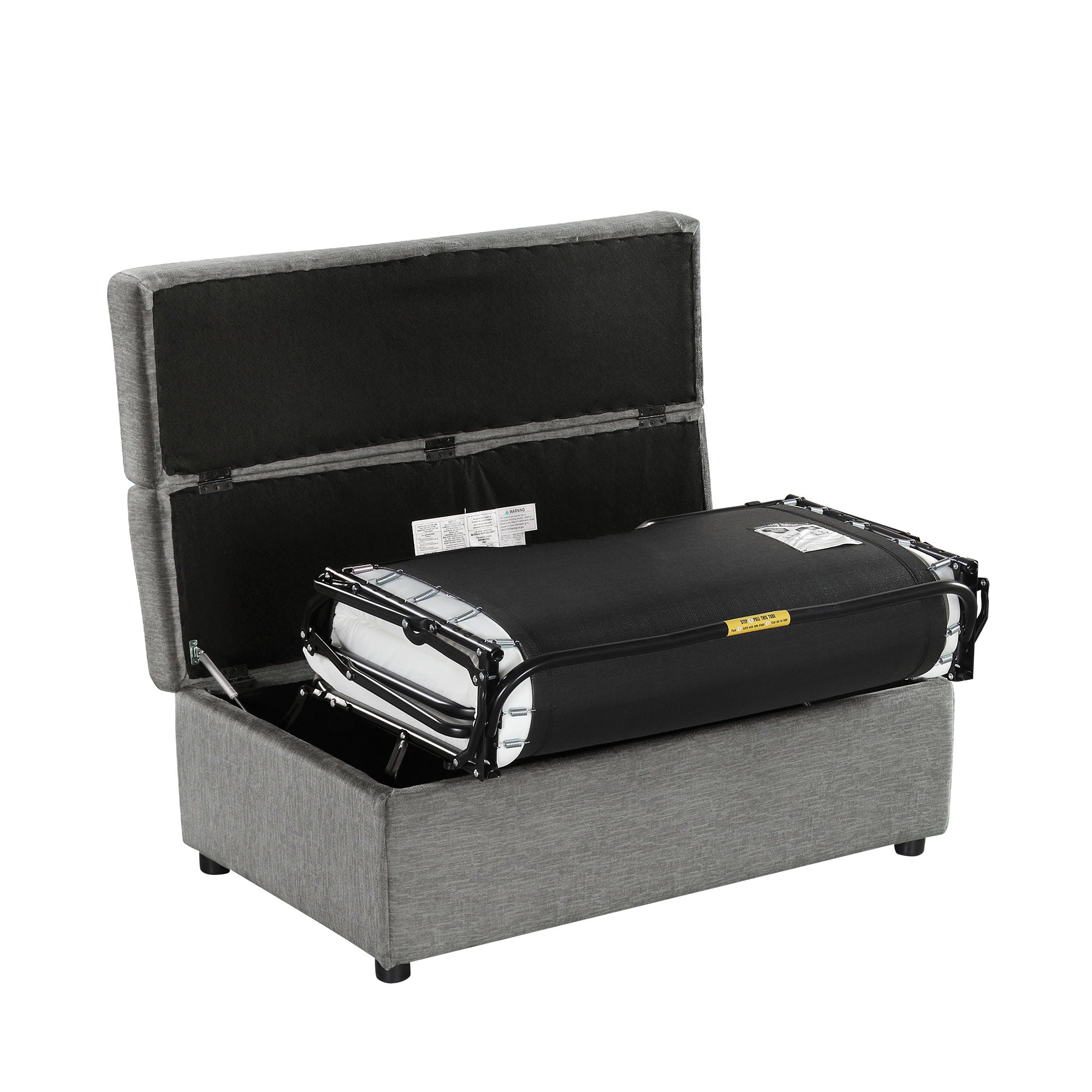 Twin Size Folding Ottoman Sleeper Bed With Mattress Convertible Guest Bed by HouseOfZazla