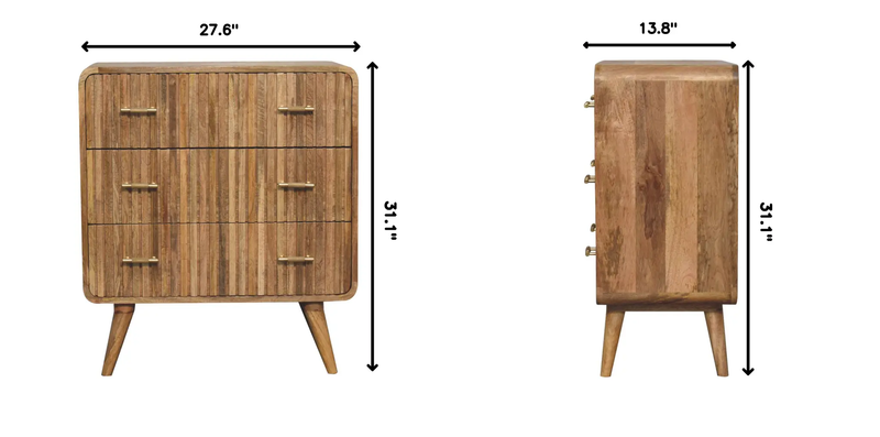 T-Bar Ridged Chest, 3-Drawers by HouseOfZazla
