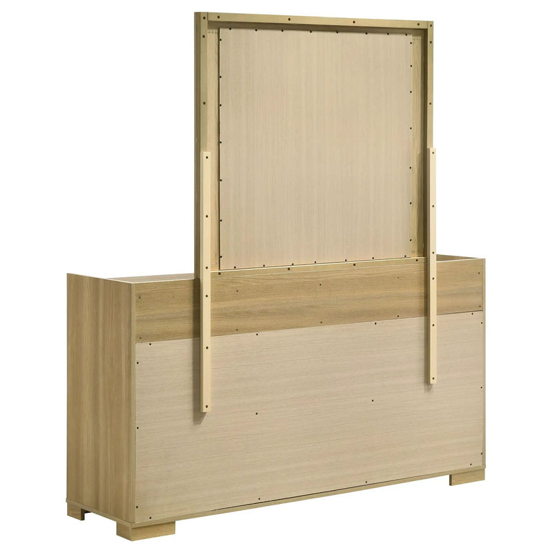 Hyland 6-drawer Dresser with Mirror Natural by Unique Piece Furniture