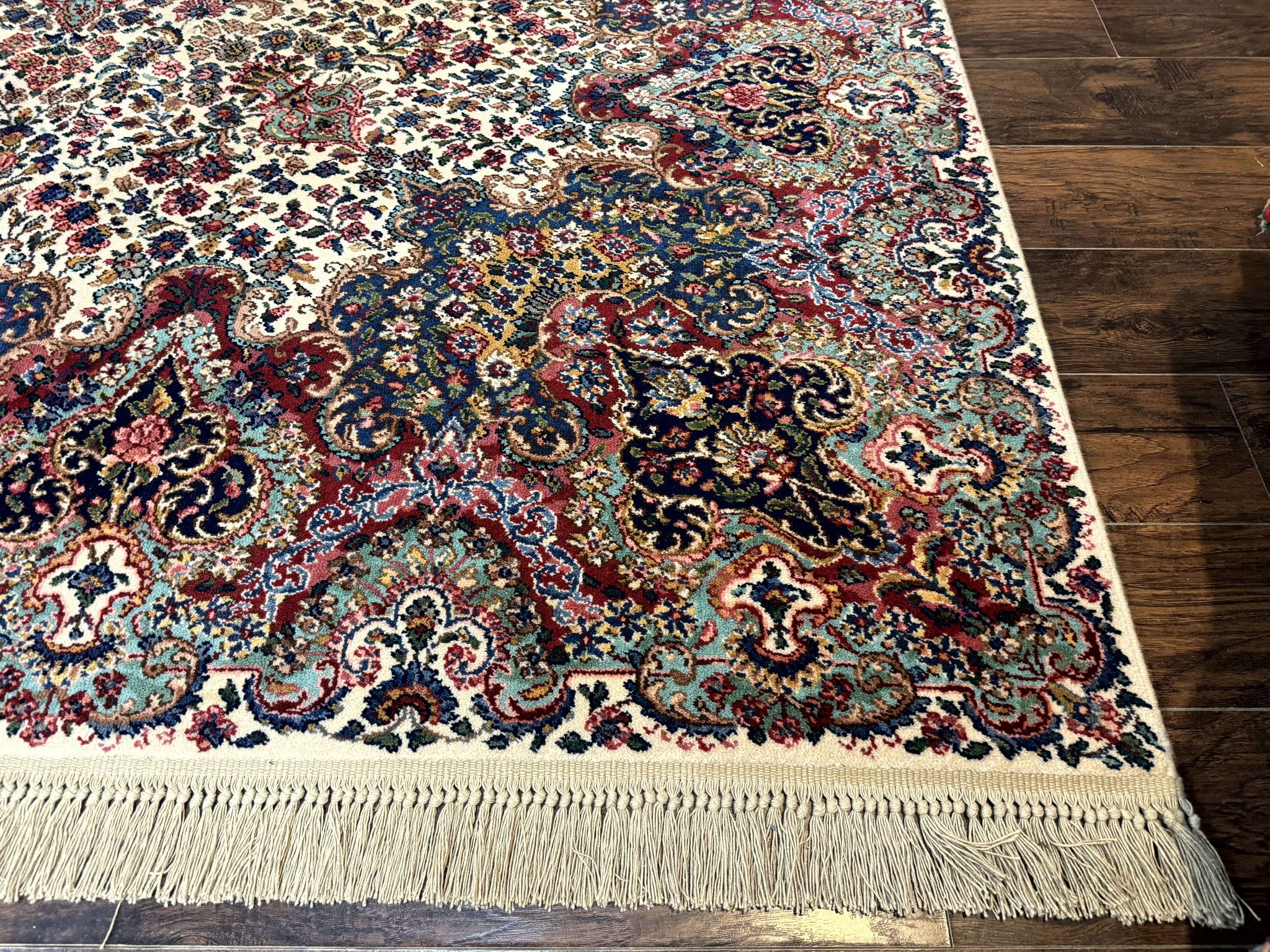 Karastan Rug #742 Floral Kirman 8.8 x 12, Wool Pile, Vintage Original Series, Rare by Jewel Rugs