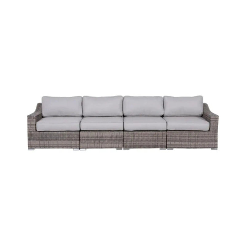 Contemporary Outdoor Rattan Wicker Sectional Seating Group With Cushions by Unique Piece Furniture