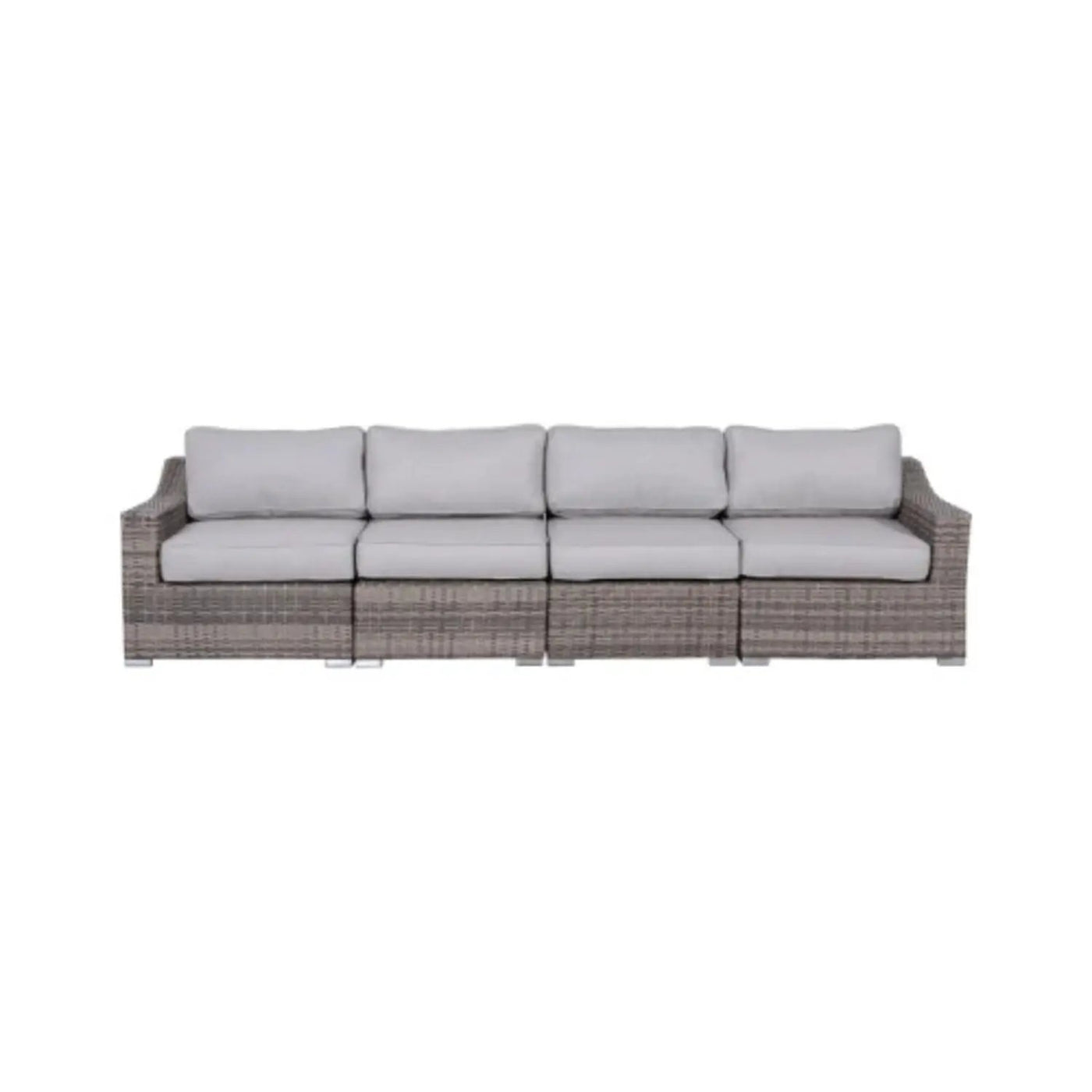 Contemporary Outdoor Rattan Wicker Sectional Seating Group With Cushions by HouseOfZazla