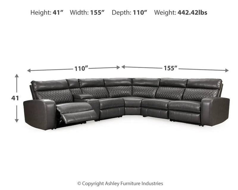 Samperstone - Power Reclining Sectional by Unique Piece Furniture